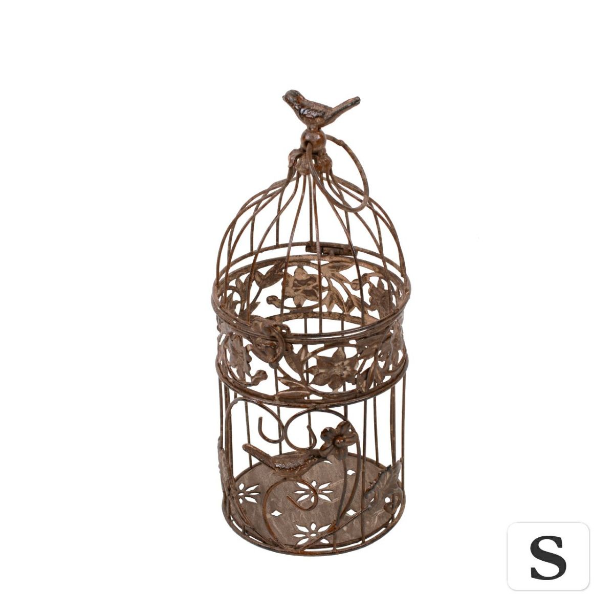  アンティーク調 フラワーバードケージ ブラウン Ｓサイズ