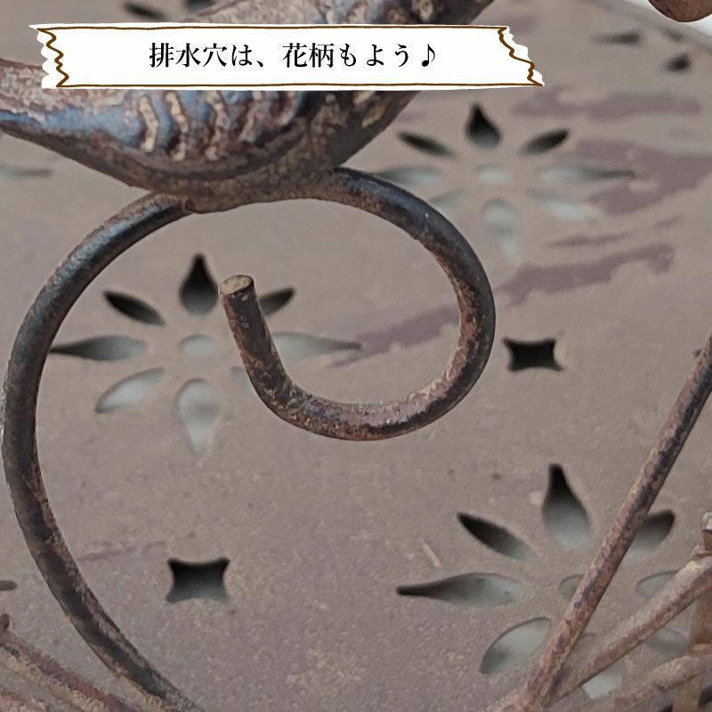  アンティーク調 フラワーバードケージ ブラウン Ｓサイズ