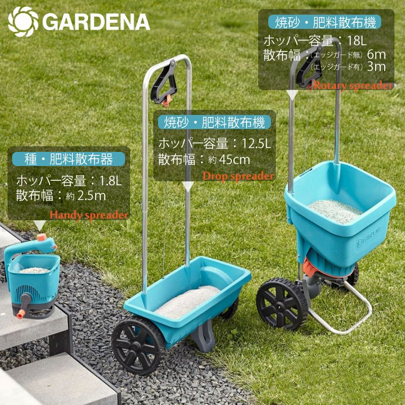 焼砂・肥料手押し式散布機 GARDENA ガルデナ ロータリー式スプレッダー