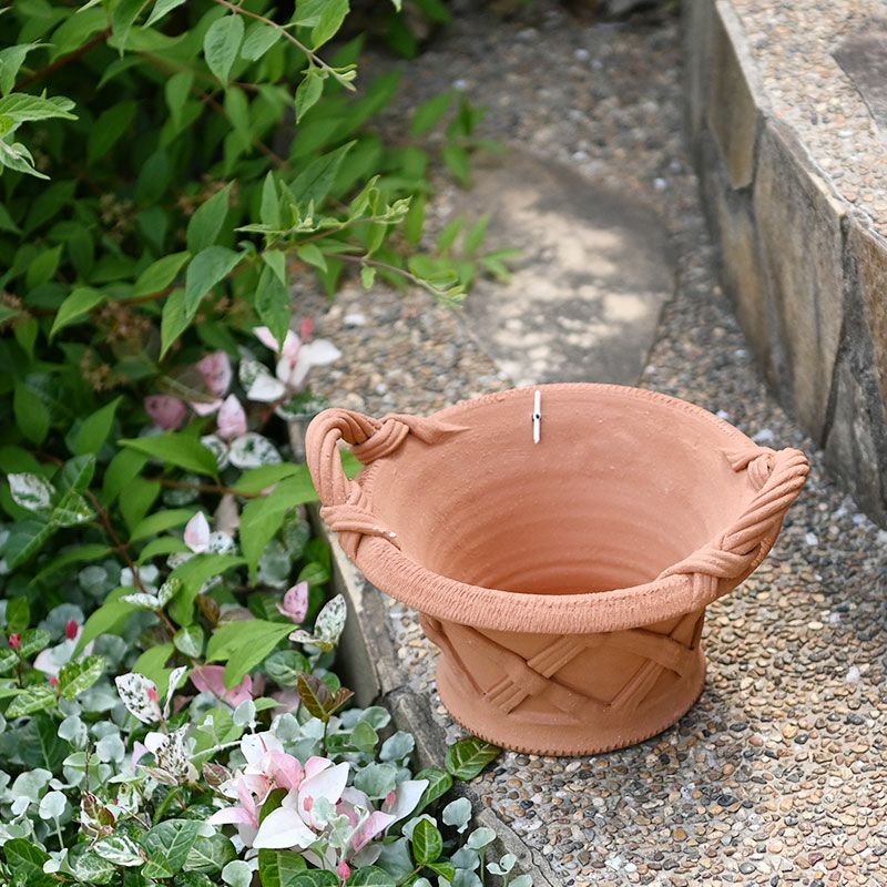 英国 ウィッチフォード シャローバスケット ハンドル付 直径21cm