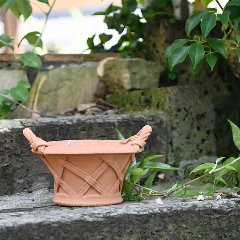 英国 ウィッチフォード シャローバスケット ハンドル付 直径21cm