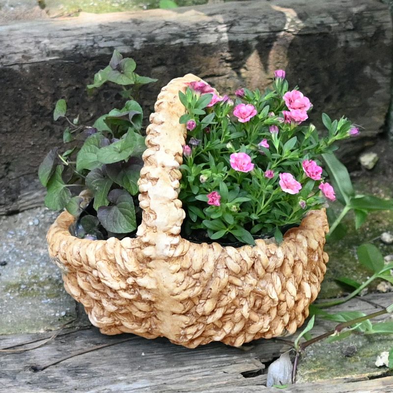バスケット風ナチュラルプランター 小サイズ | 芝生のことなら バスケット風ナチュラルプランター 小サイズ | 芝生のことなら