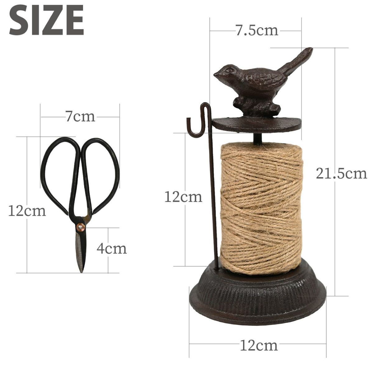 esschert design  麻ひもフォルダー はさみ・麻ひも付き