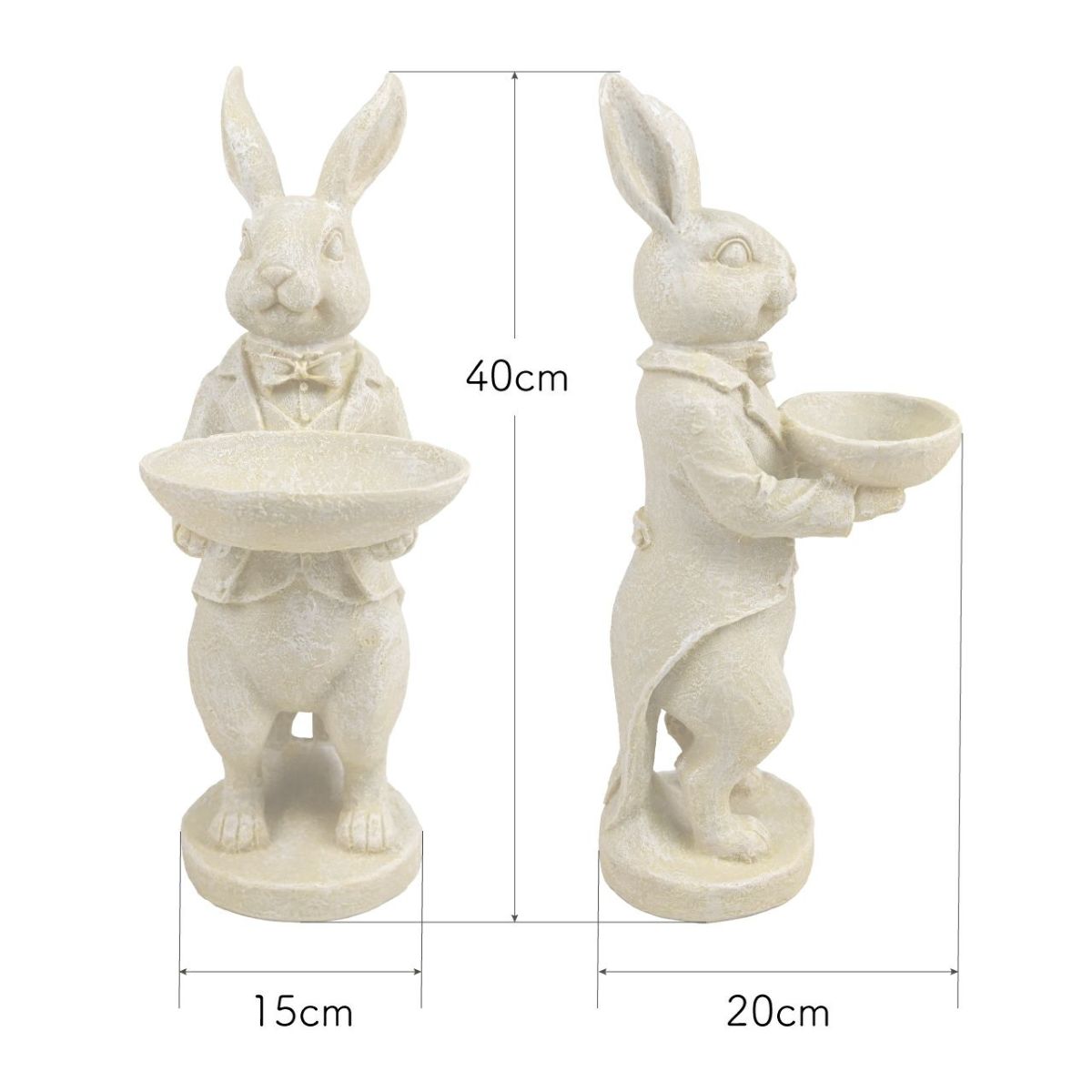 オーナメント スタンディングバニー オフホワイト うさぎ