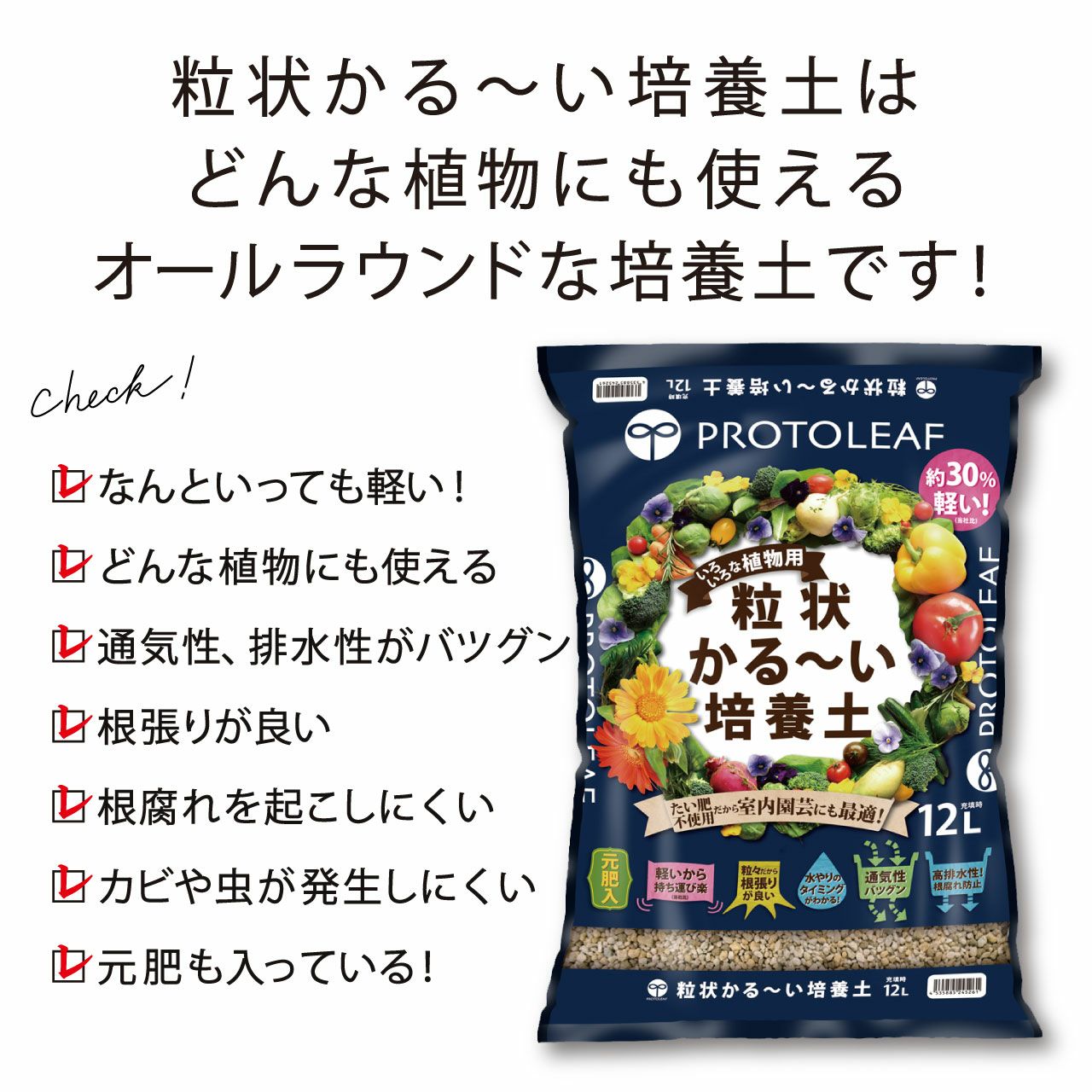 プロトリーフ 粒状かる～い培養土 12L