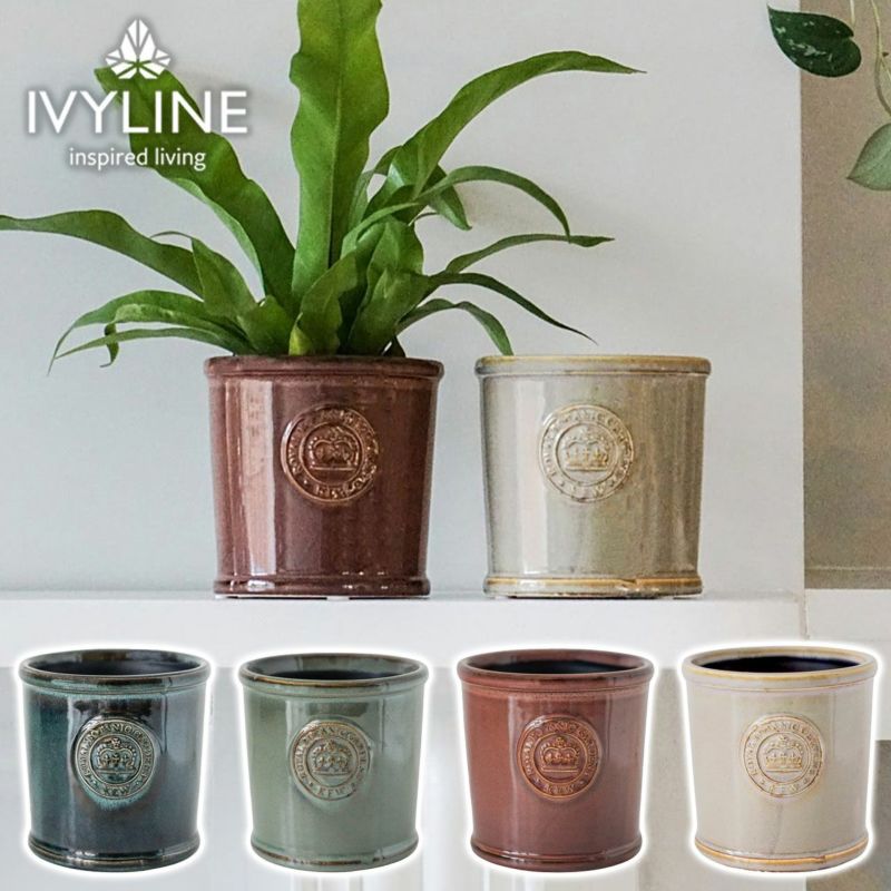IVYLINE キューガーデン 釉薬プランター ポットカバー 鉢カバー