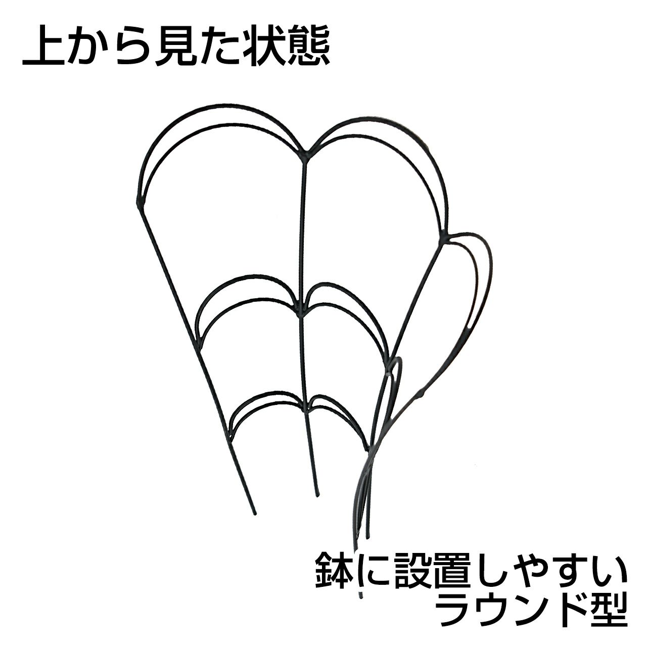 フラワーガード アイアン製 ブラック Sサイズ 2枚