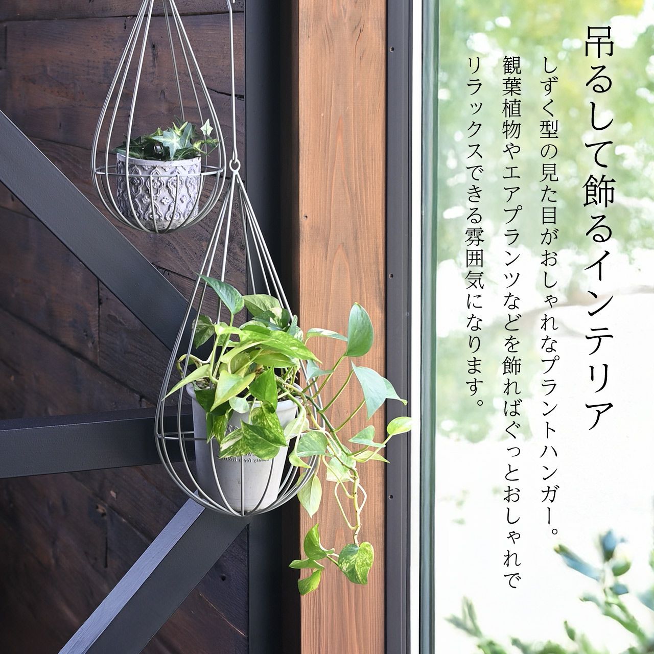 しずく型アイアンプラントハンガー Sサイズ